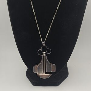 Vintage David Andersen Abstract Modern Sterling Silver Pendant Necklace